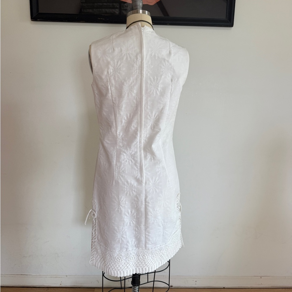White Sleeveless Shift Dress VTG 1960’s. By Muriel Ryan. Serbin Of Florida - Picture 3 of 6